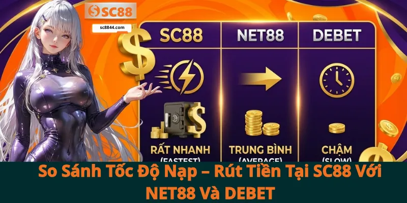 So Sánh Tốc Độ Nạp – Rút Tiền Tại SC88 Với NET88 Và DEBET