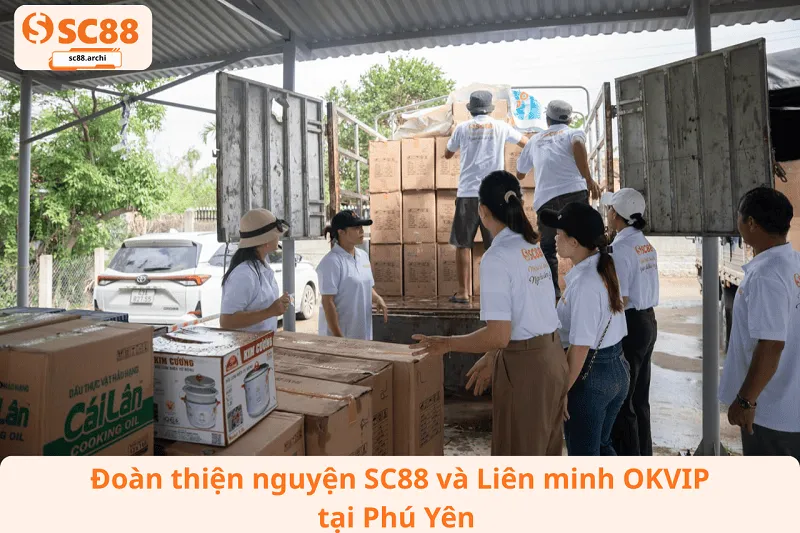 Đoàn thiện nguyện SC88 và Liên minh OKVIP tại Phú Yên